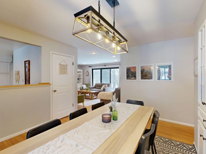 Residential dining area photographed for a property listing